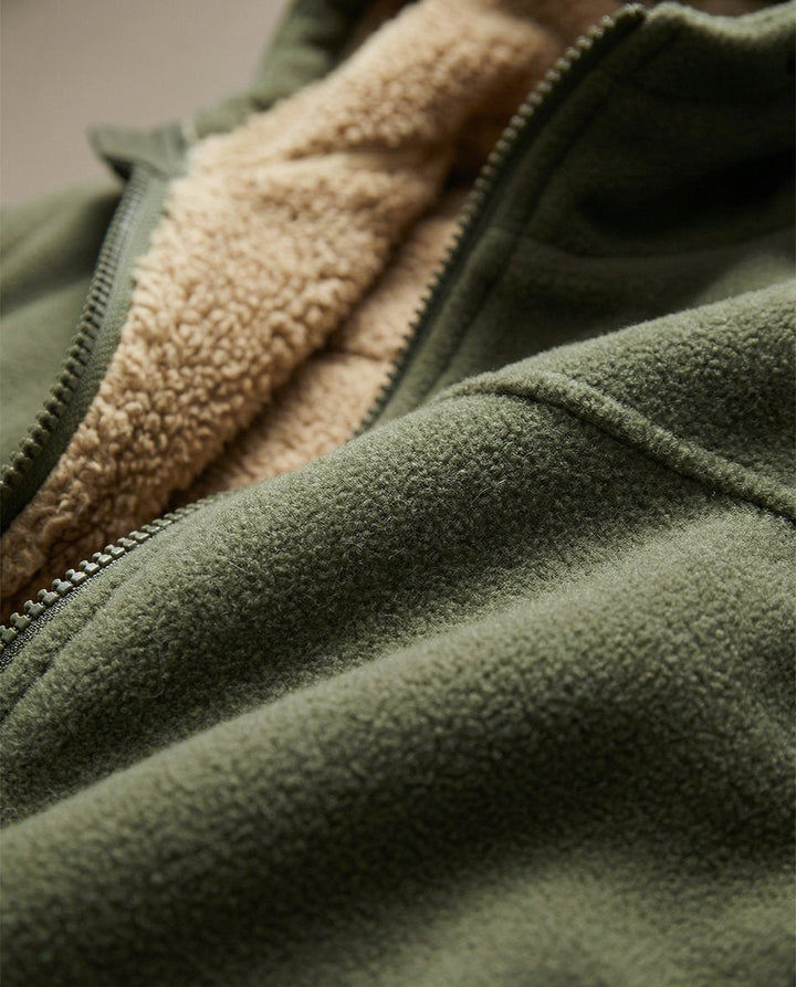 William | Men's Lambswool Zip Hoodie Pile-Lined Full Zip