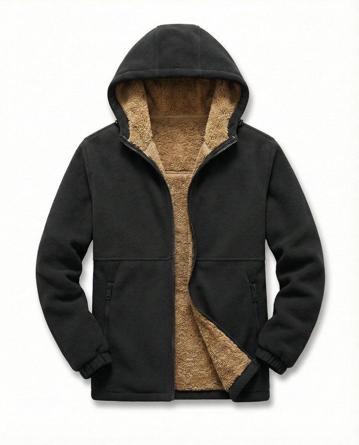 William | Men's Lambswool Zip Hoodie Pile-Lined Full Zip