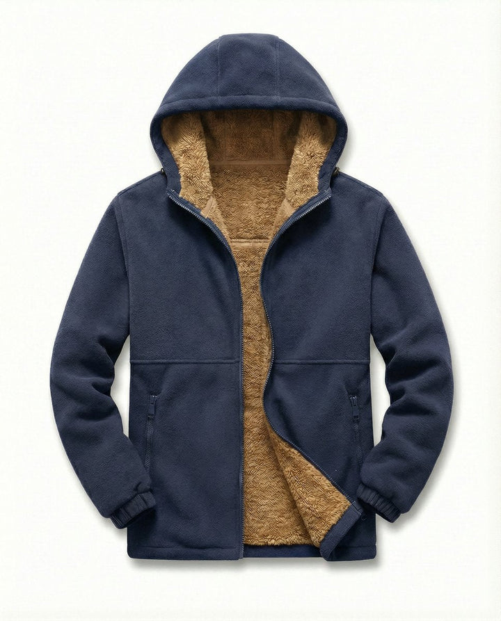 William | Men's Lambswool Zip Hoodie Pile-Lined Full Zip
