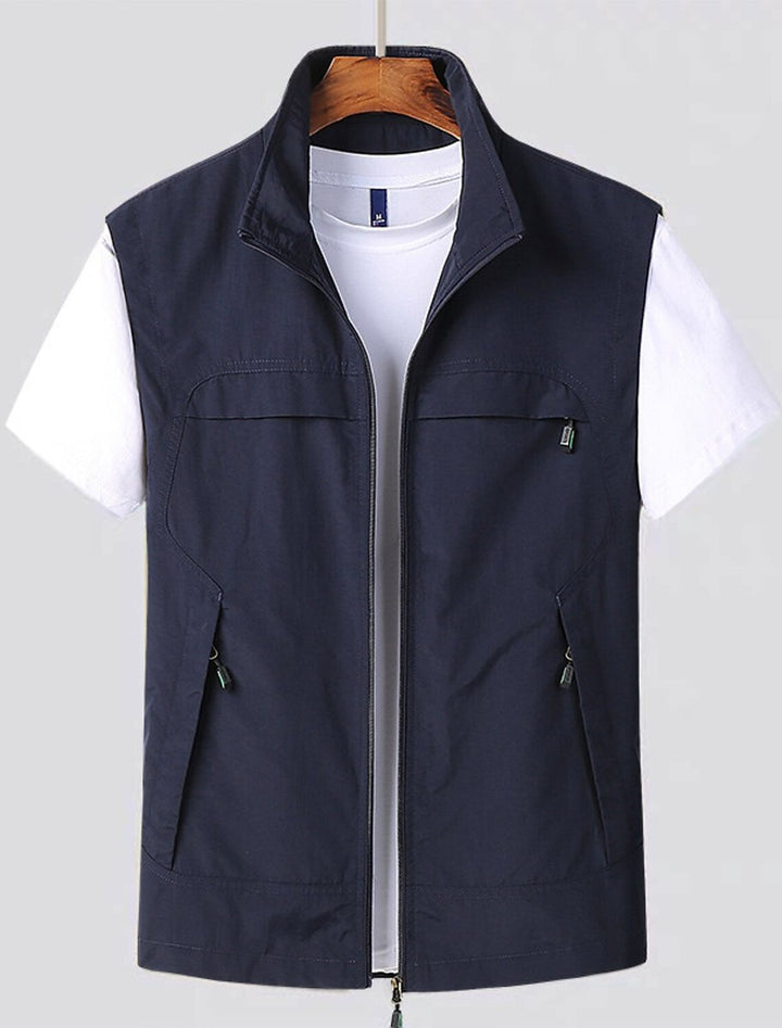 Thomas | Men's Zip Hoodie Utility Vest Lightweight Multi-Pocket Gilet