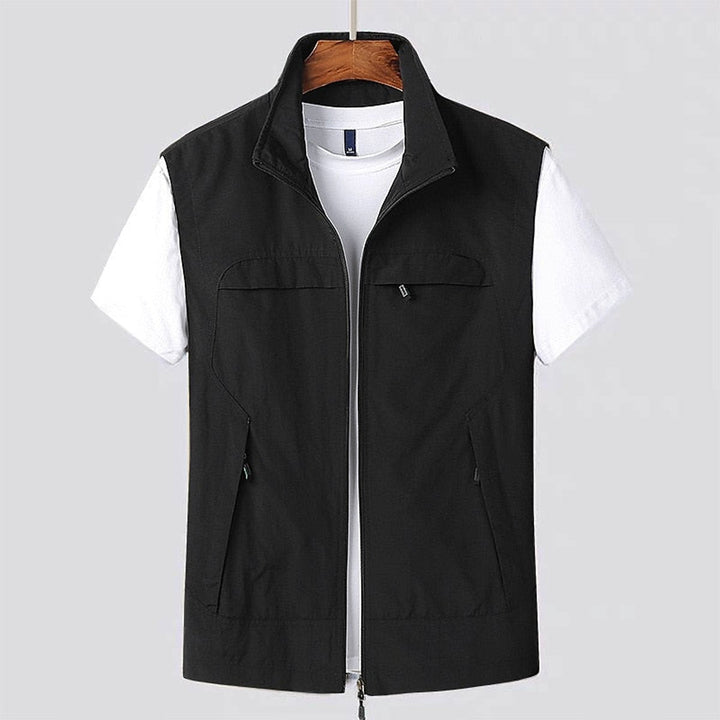 Thomas | Men's Zip Hoodie Utility Vest Lightweight Multi-Pocket Gilet