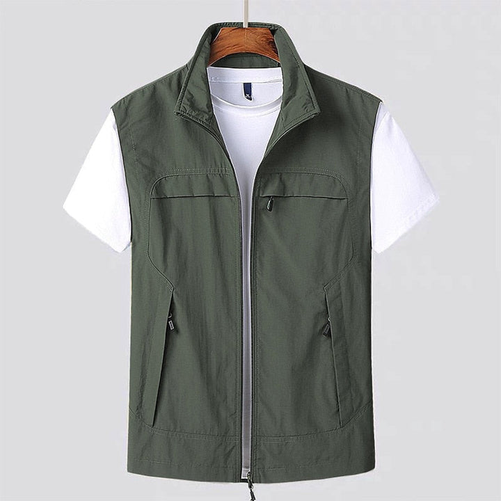 Thomas | Men's Zip Hoodie Utility Vest Lightweight Multi-Pocket Gilet
