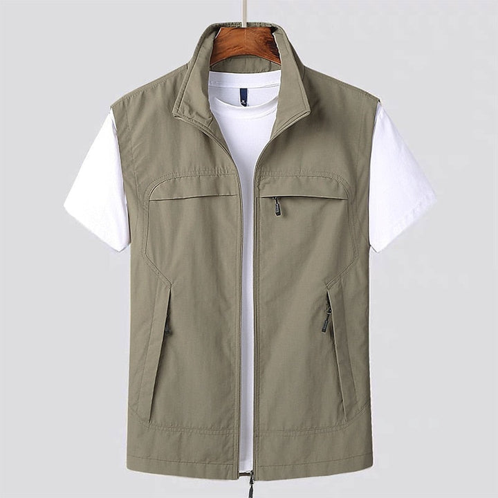 Thomas | Men's Zip Hoodie Utility Vest Lightweight Multi-Pocket Gilet
