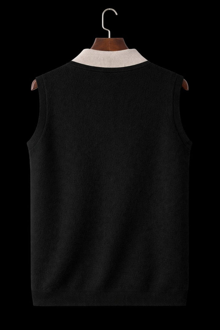 Harry | Mens Zip Knitwear Sleeveless Wool Knitted Cardigan Vest