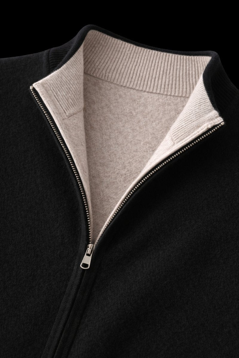 Harry | Mens Zip Knitwear Sleeveless Wool Knitted Cardigan Vest