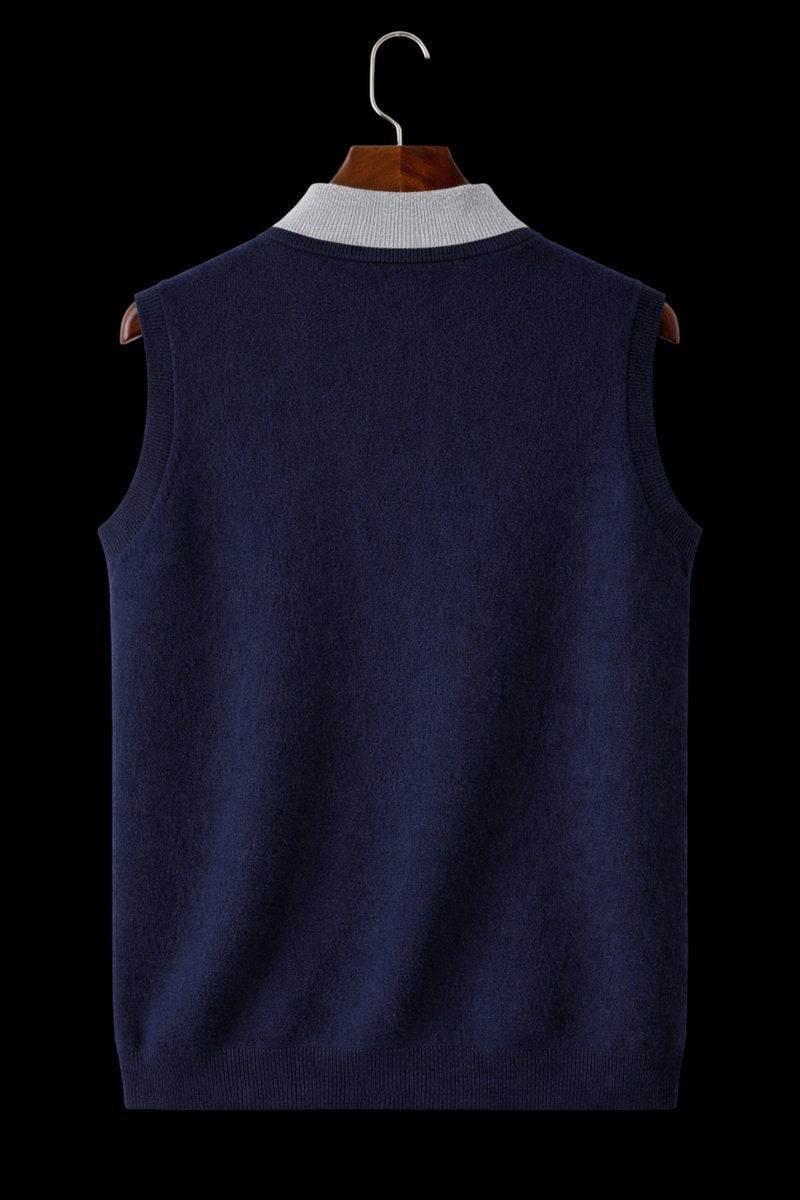 Harry | Mens Zip Knitwear Sleeveless Wool Knitted Cardigan Vest
