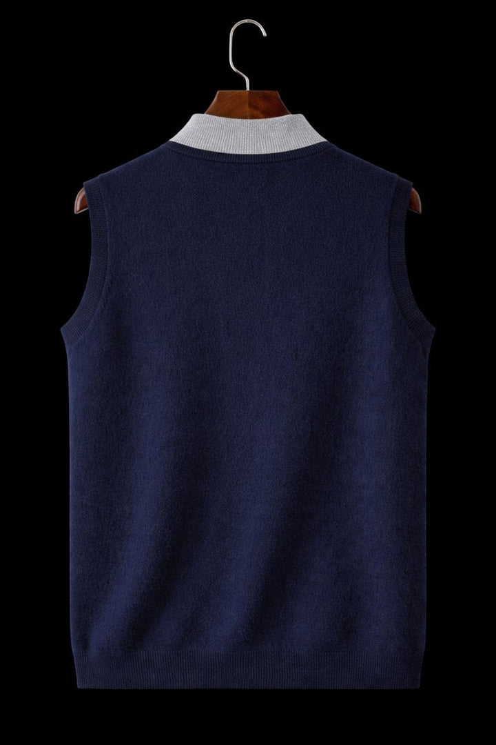 Harry | Mens Zip Knitwear Sleeveless Wool Knitted Cardigan Vest