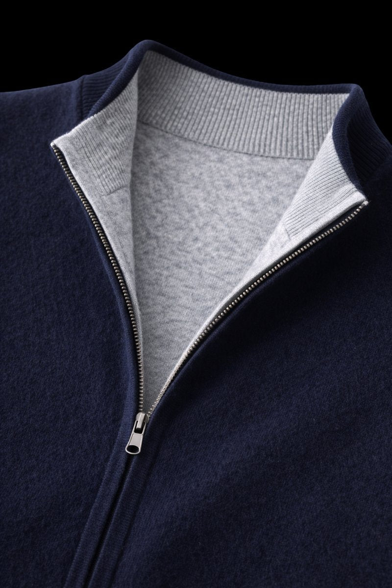 Harry | Mens Zip Knitwear Sleeveless Wool Knitted Cardigan Vest