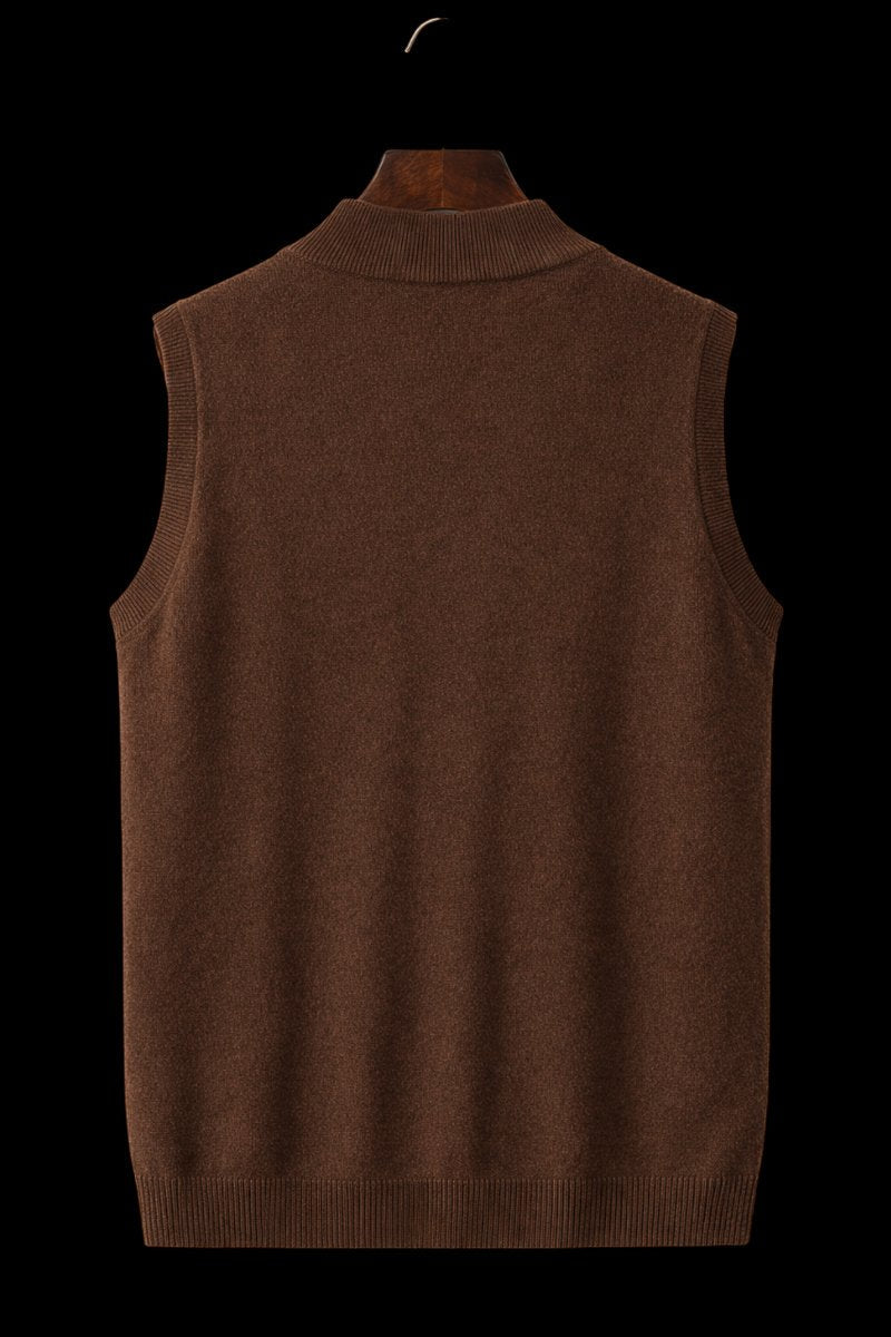 Harry | Mens Zip Knitwear Sleeveless Wool Knitted Cardigan Vest