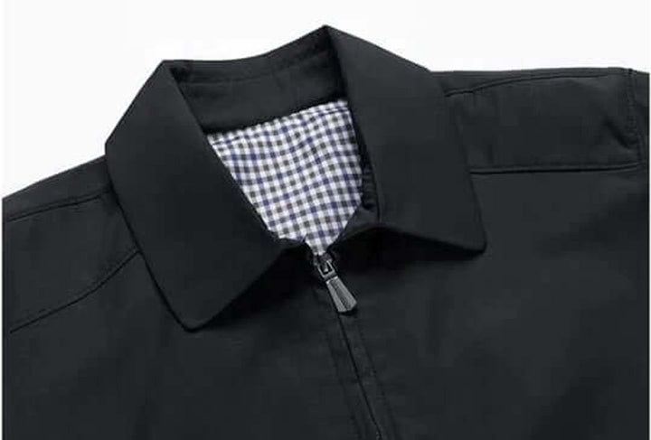 Oscar | Men's Zip-Up Bomber Jacket Gingham-Lined Casual Coat