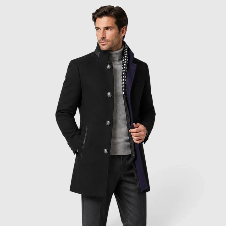 Dylan | Men's Double-Breasted Trench Coat Wool Blend Wide Lapels