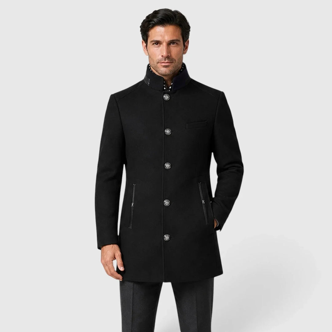 Dylan | Men's Double-Breasted Trench Coat Wool Blend Wide Lapels