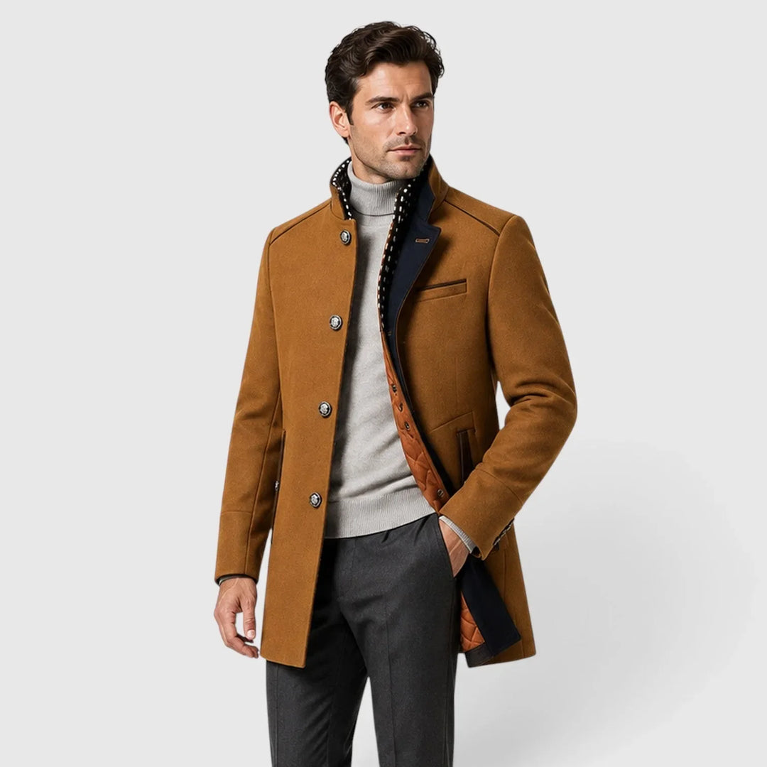 Dylan | Men's Double-Breasted Trench Coat Wool Blend Wide Lapels