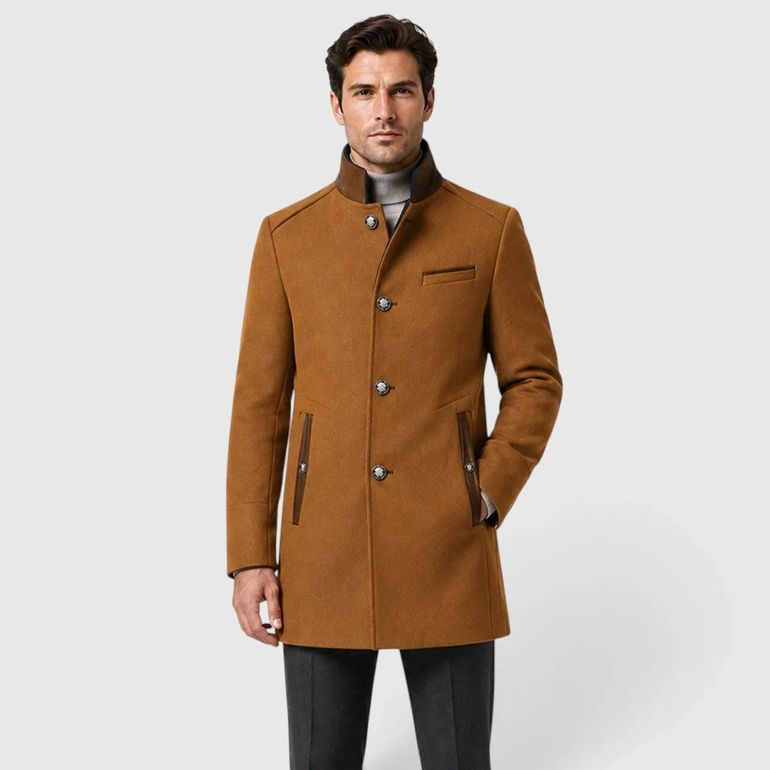Dylan | Men's Double-Breasted Trench Coat Wool Blend Wide Lapels
