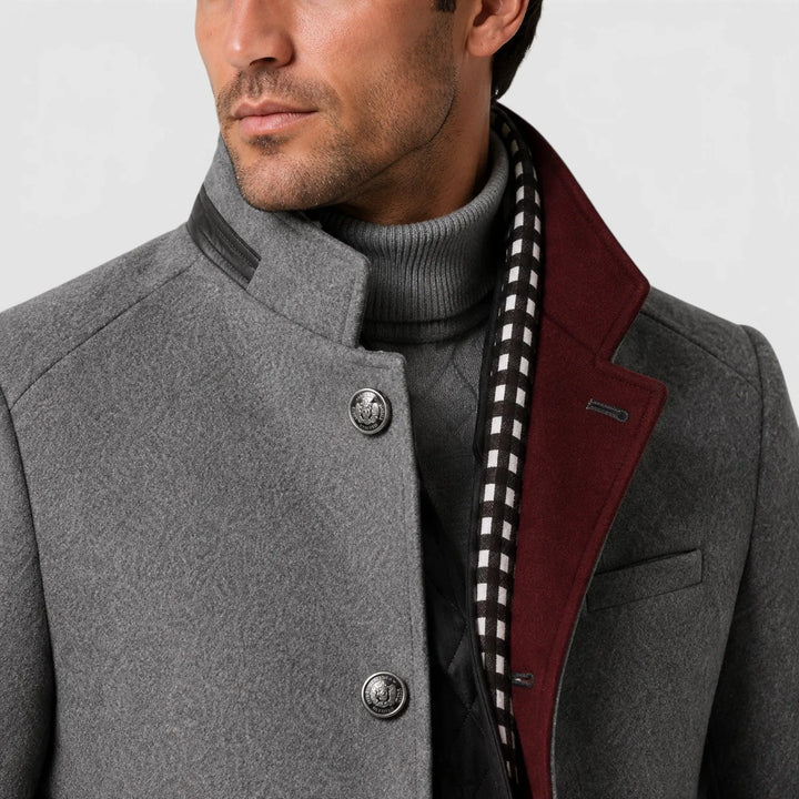 Dylan | Men's Double-Breasted Trench Coat Wool Blend Wide Lapels
