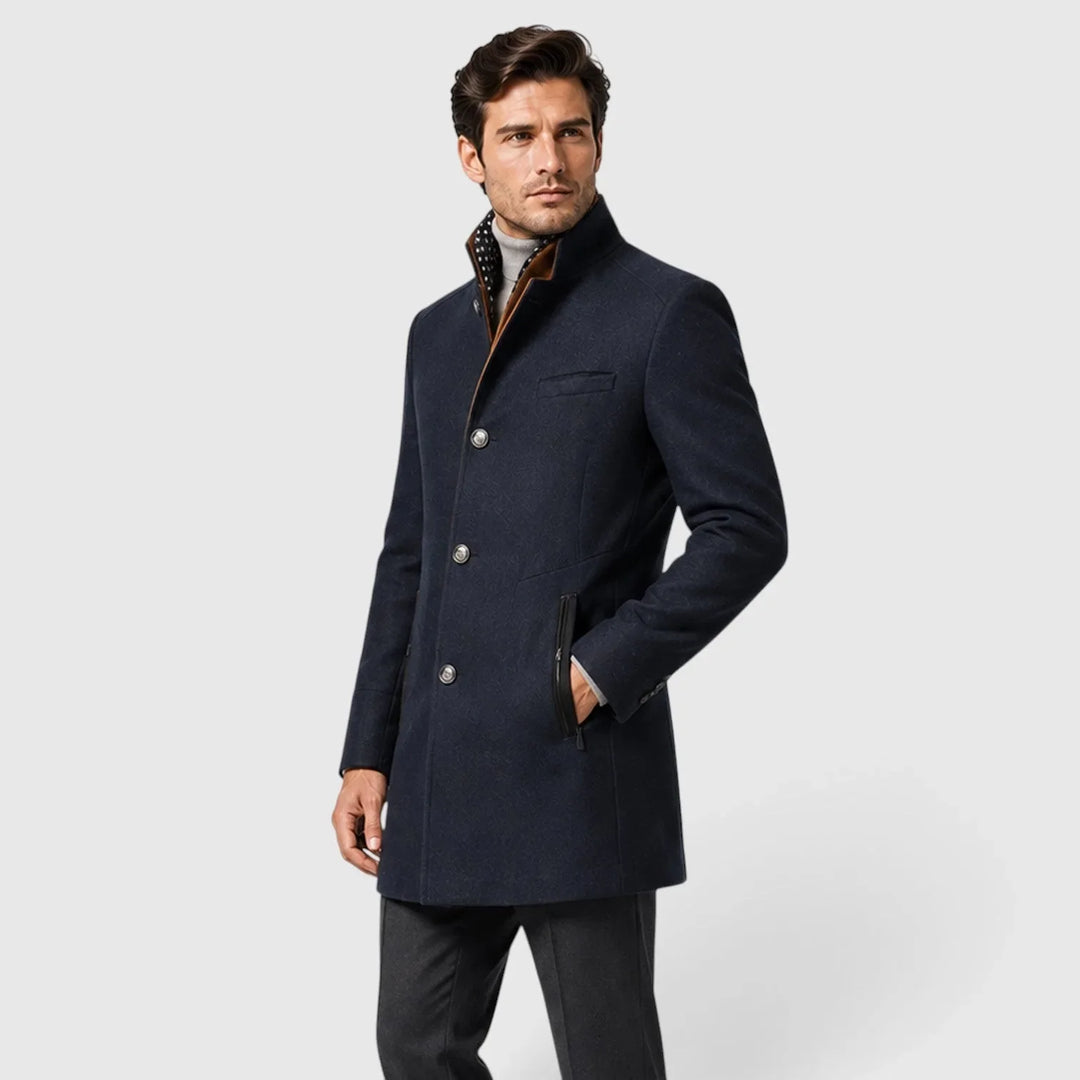 Dylan | Men's Double-Breasted Trench Coat Wool Blend Wide Lapels