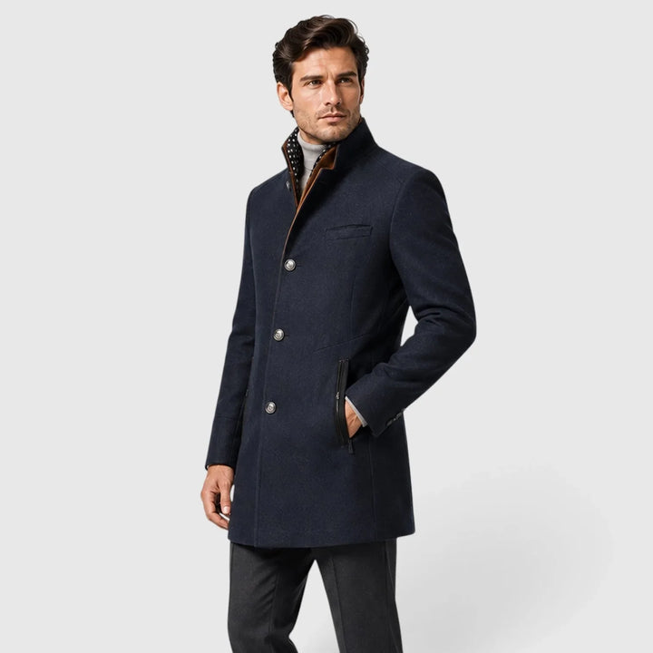 Dylan | Men's Double-Breasted Trench Coat Wool Blend Wide Lapels