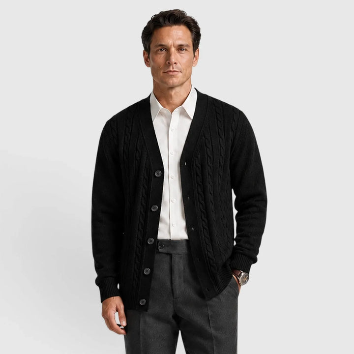 Sadie | Women's Cable Knit Cardigan V-Neck Button-Up Regular Fit