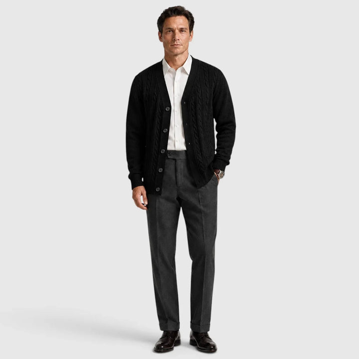 Sadie | Women's Cable Knit Cardigan V-Neck Button-Up Regular Fit