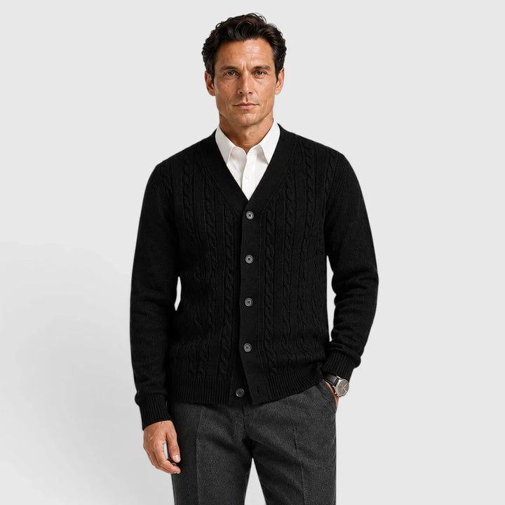 Sadie | Women's Cable Knit Cardigan V-Neck Button-Up Regular Fit