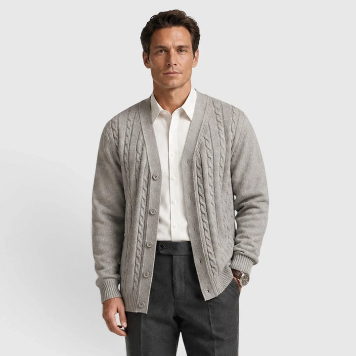 Sadie | Women's Cable Knit Cardigan V-Neck Button-Up Regular Fit