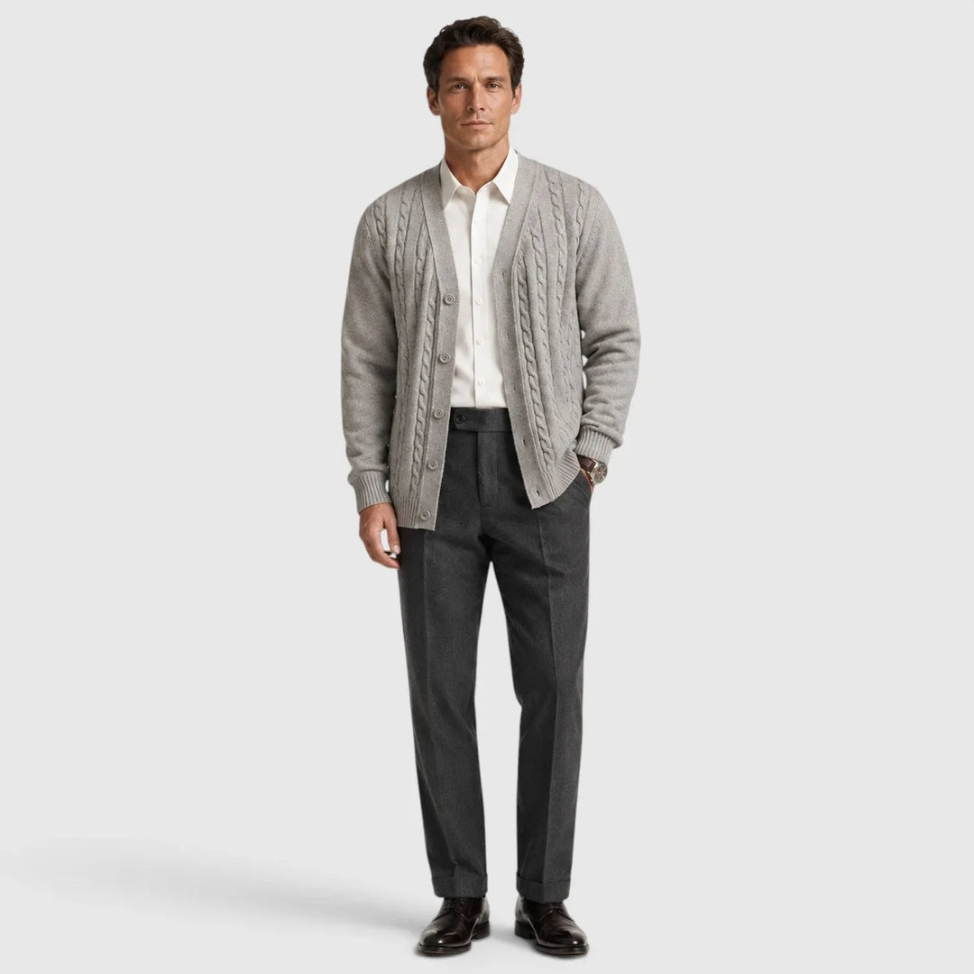 Sadie | Women's Cable Knit Cardigan V-Neck Button-Up Regular Fit