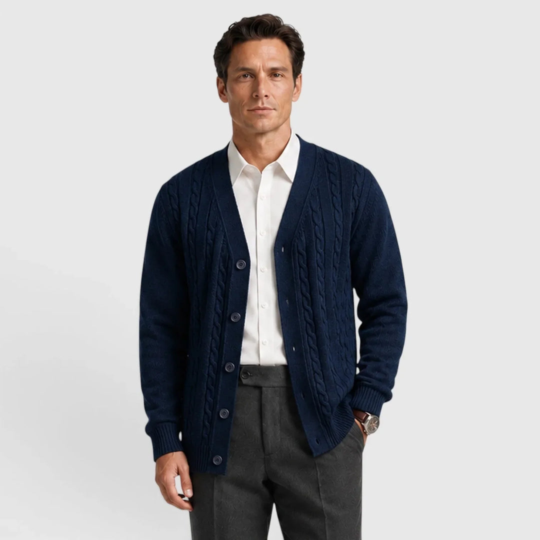 Sadie | Women's Cable Knit Cardigan V-Neck Button-Up Regular Fit