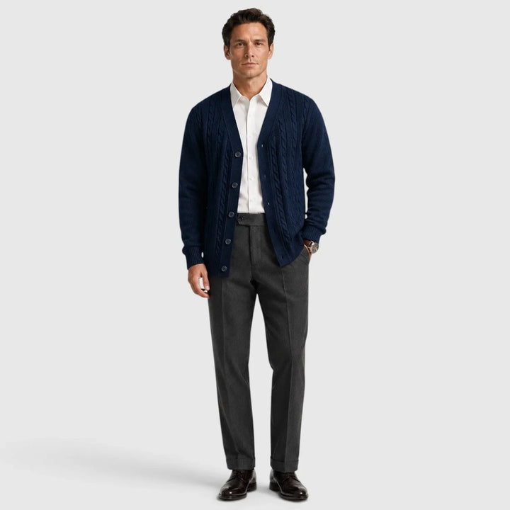 Sadie | Women's Cable Knit Cardigan V-Neck Button-Up Regular Fit