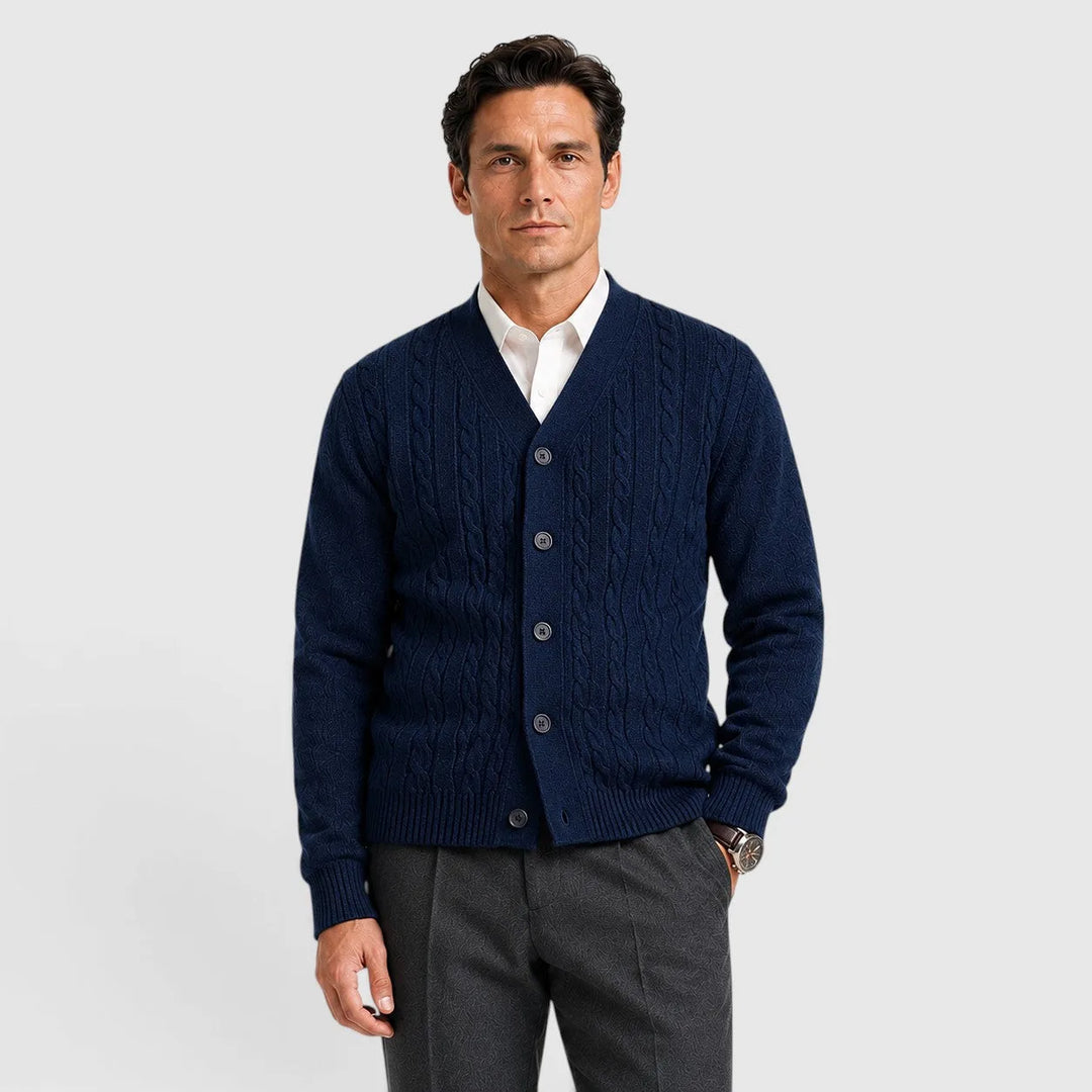 Sadie | Women's Cable Knit Cardigan V-Neck Button-Up Regular Fit