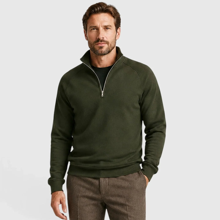 Finley | Men's Zip-Up Fleece Sweatshirt Stand Collar Slim Fit