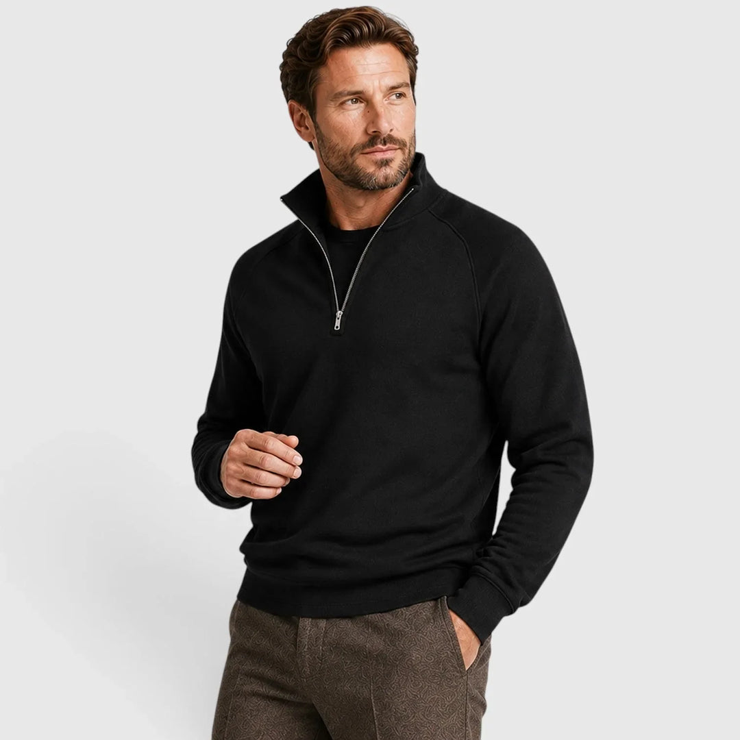 Finley | Men's Zip-Up Fleece Sweatshirt Stand Collar Slim Fit