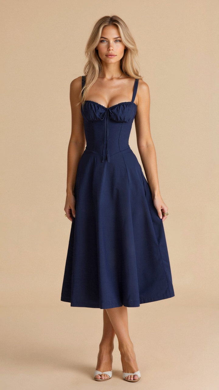 Seraphina Corset Midi Dress, Elegant Figure-Flattering Style