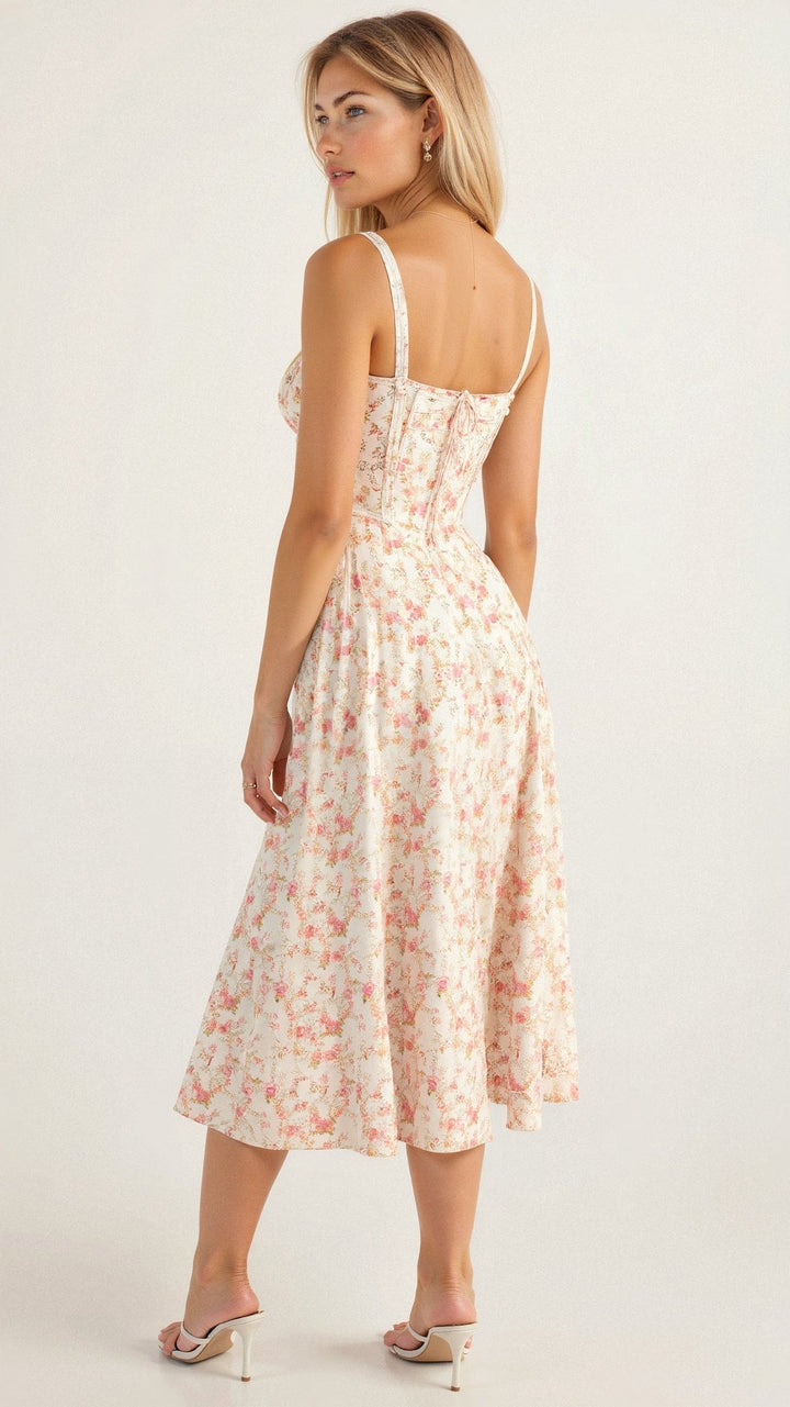 Seraphina Corset Midi Dress, Elegant Figure-Flattering Style