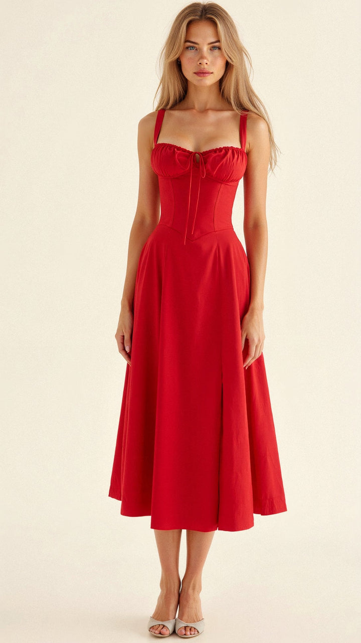 Seraphina Corset Midi Dress, Elegant Figure-Flattering Style