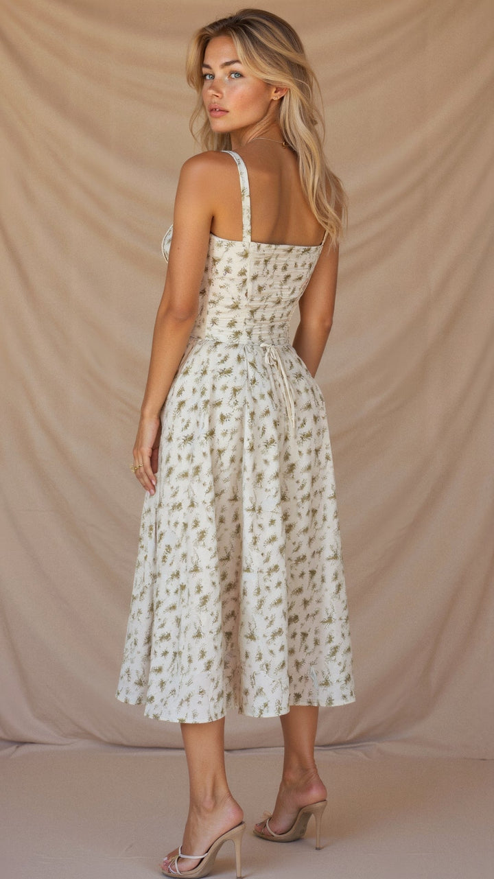 Seraphina Corset Midi Dress, Elegant Figure-Flattering Style