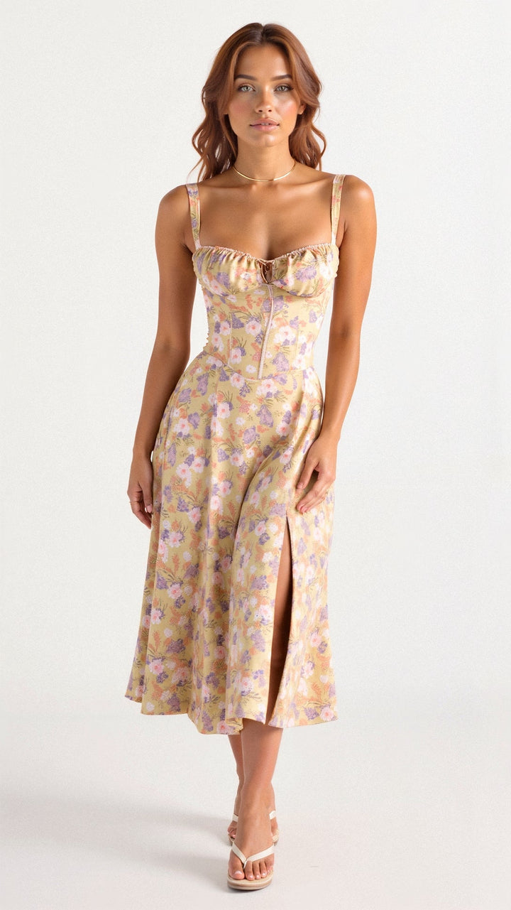 Seraphina Corset Midi Dress, Elegant Figure-Flattering Style