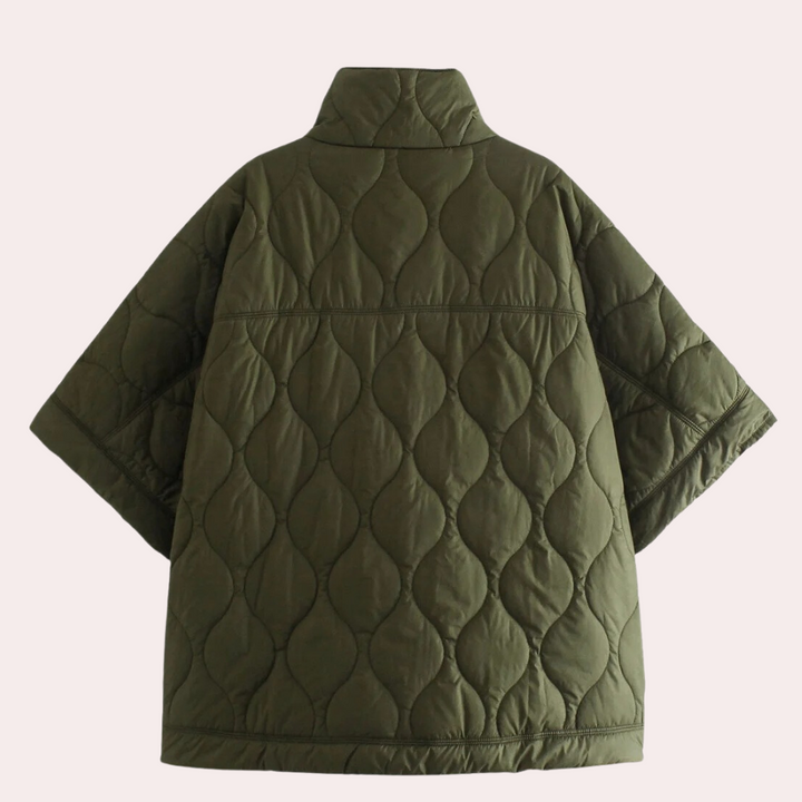 Women’s Quilted Cape Jacket – Lightweight Transitional Layer with High Collar