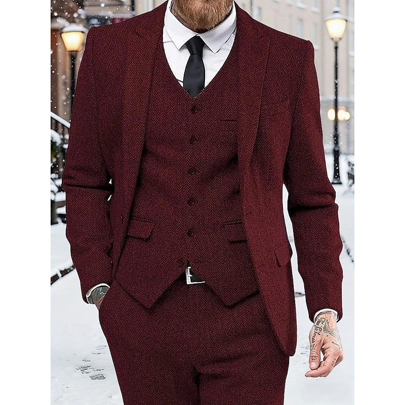 Simon | Men's Slim Fit Three-Piece Suit Blazer Waistcoat Trousers