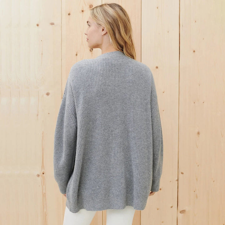 Tabitha | Women's Oversized Cashmere Cardigan V-Neck Ribbed Knit