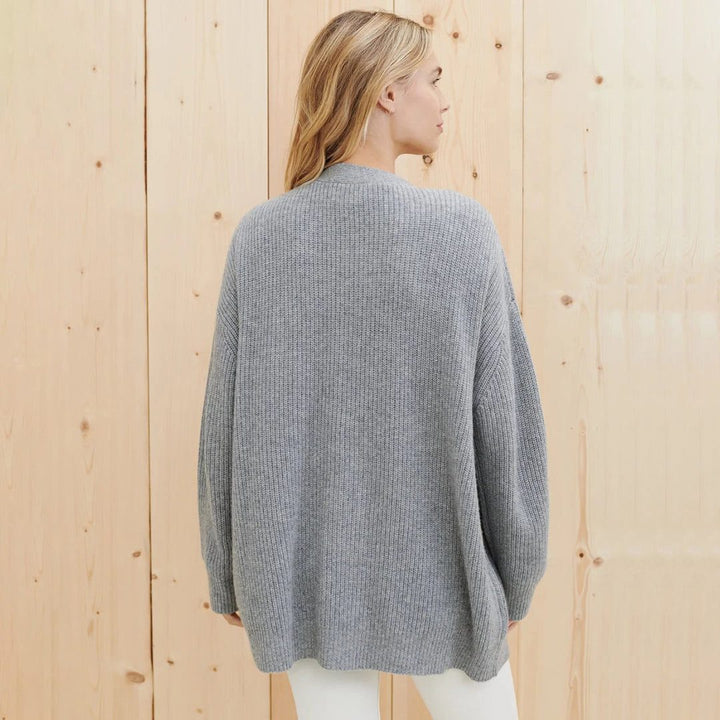 Isabeau | Women's Oversized V-Neck Button Cardigan Drop Shoulder
