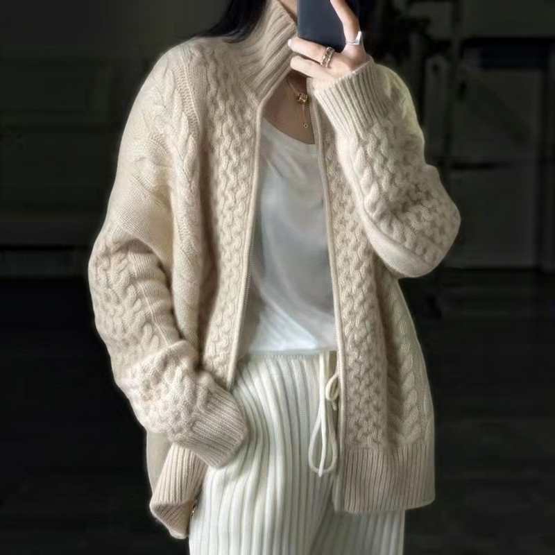 Women’s Long Sleeve Zip Knit Jacket