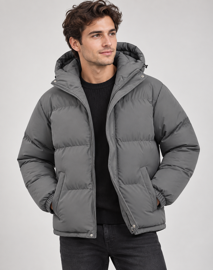 Jasper | Men's Padded Puffer Winter Jacket with Hood and Zip