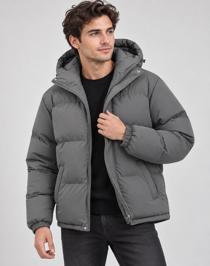 Jasper | Men's Padded Puffer Winter Jacket with Hood and Zip