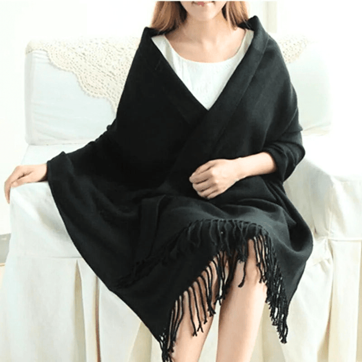 Women’s Cashmere Shawl Scarf – Fringed Wrap for Elegant Cold-Weather Styling