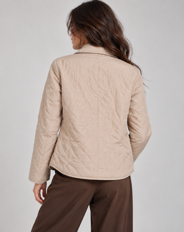 Hallie | Women's Quilted Padded Jacket Collar Button Fastening