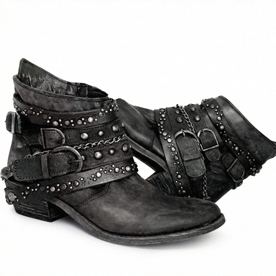 Evelyn | Women's Vintage-Style Chain Detail Boots Supportive Fit