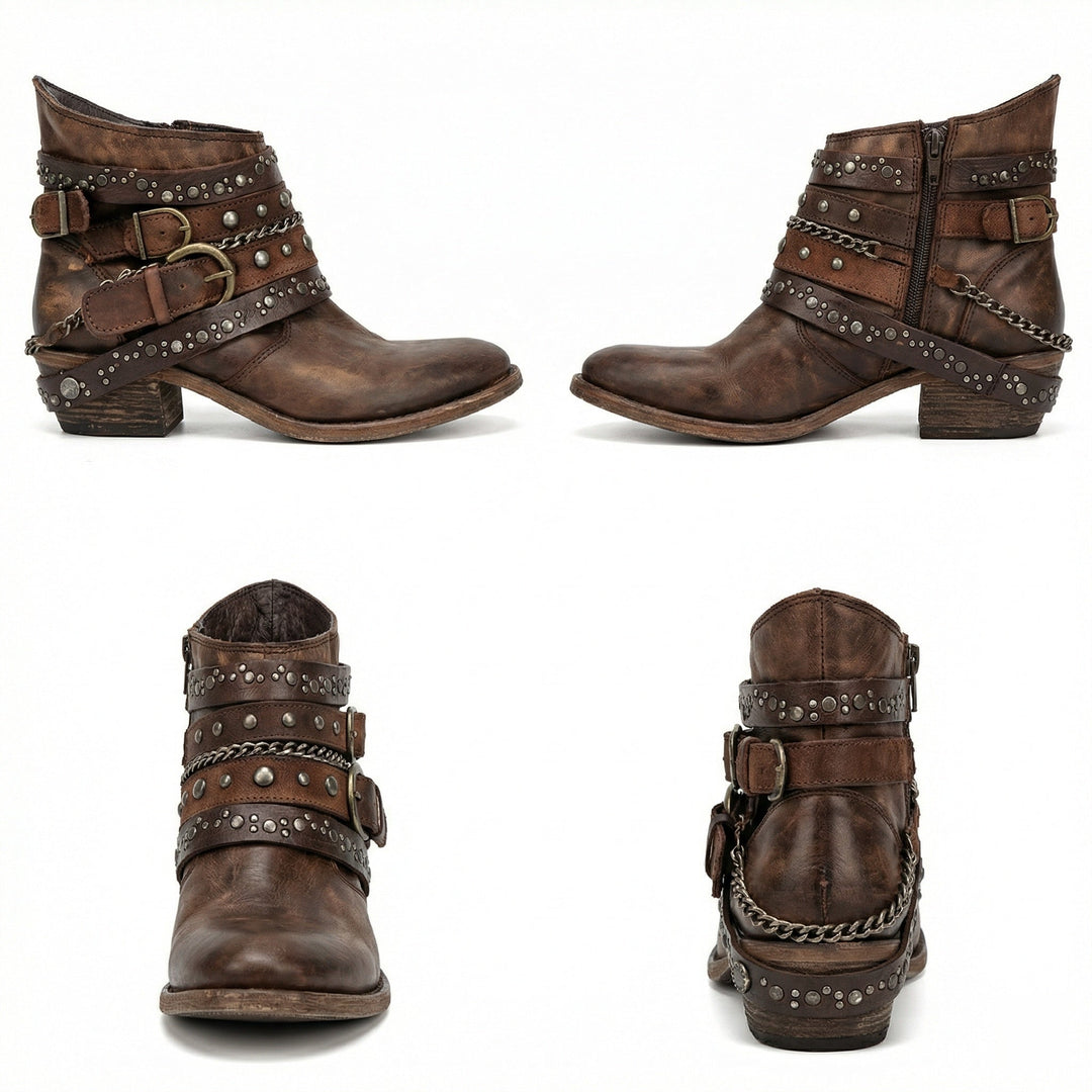 Evelyn | Women's Vintage-Style Chain Detail Boots Supportive Fit