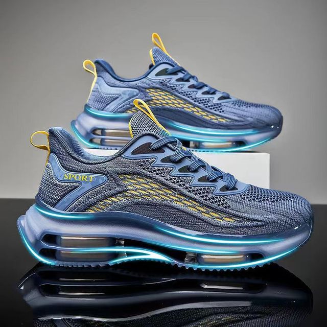 Laurence | Men's Air-Cushion Mesh Trainers Sculpted Platform Sole