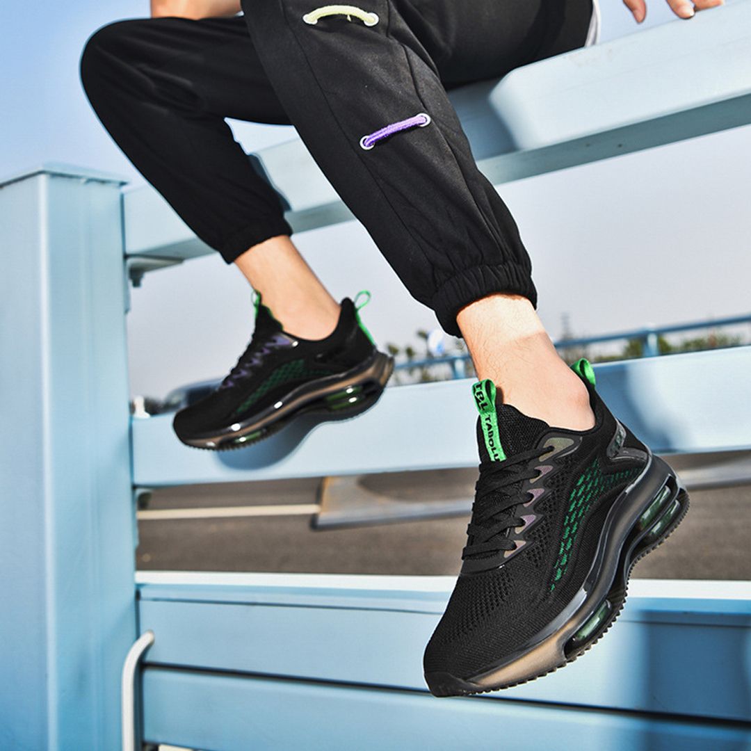 Laurence | Men's Air-Cushion Mesh Trainers Sculpted Platform Sole