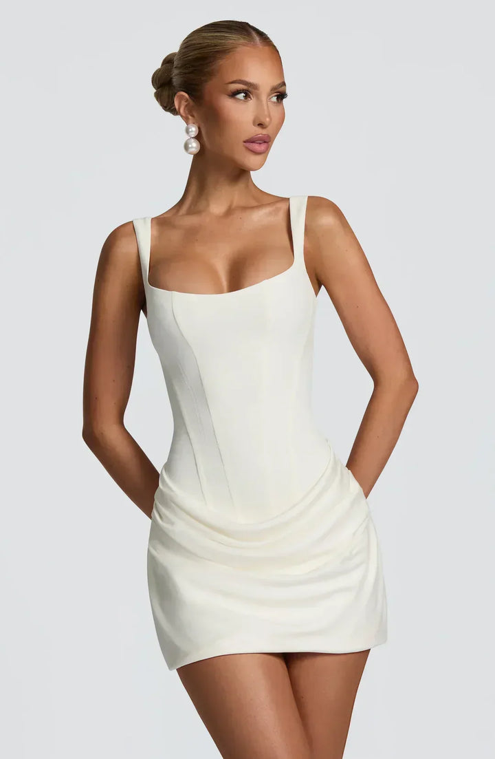 Sienna | Women's Draped Corset Mini Dress Fitted Evening Cut
